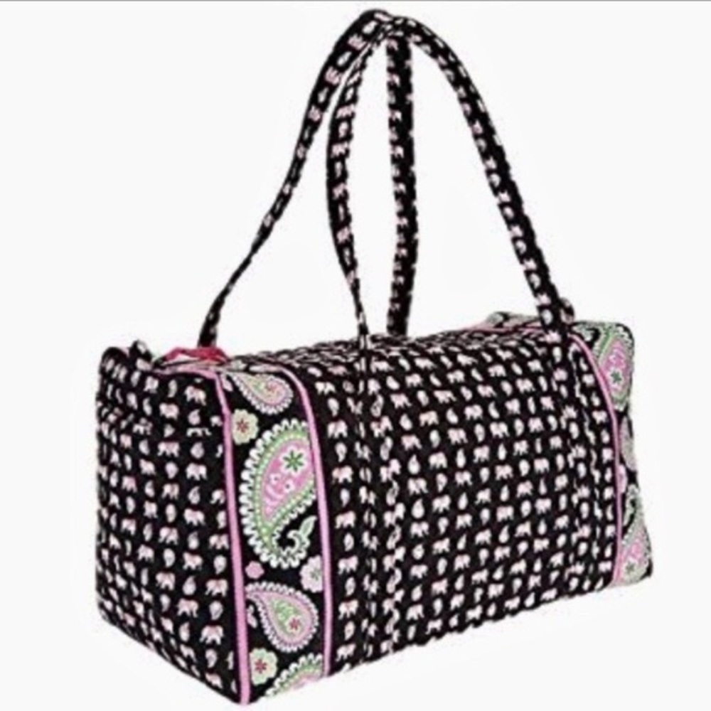 Vera Bradley small travel duffel bag with pink elephants